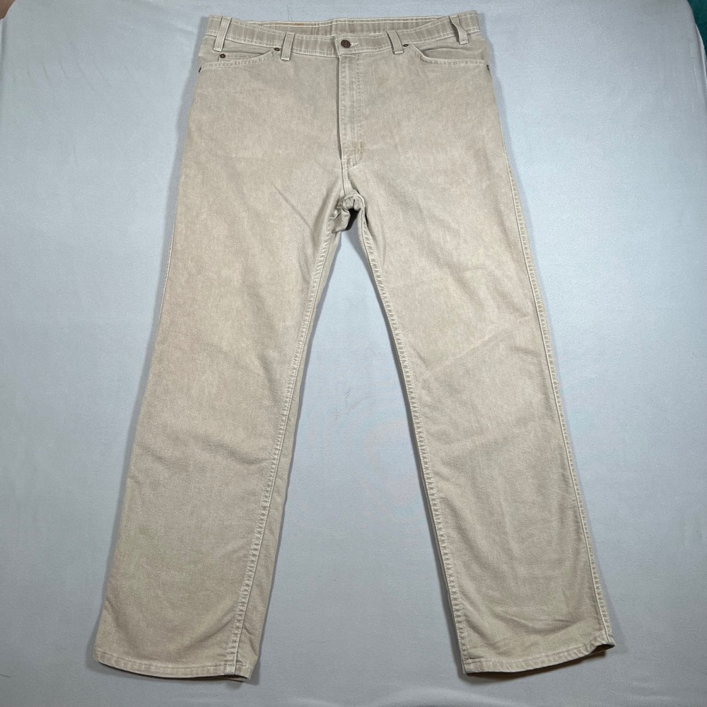 Vintage Levis Action Jeans Mens 40x32 Tan Beige Straight Leg Made in USA 90s